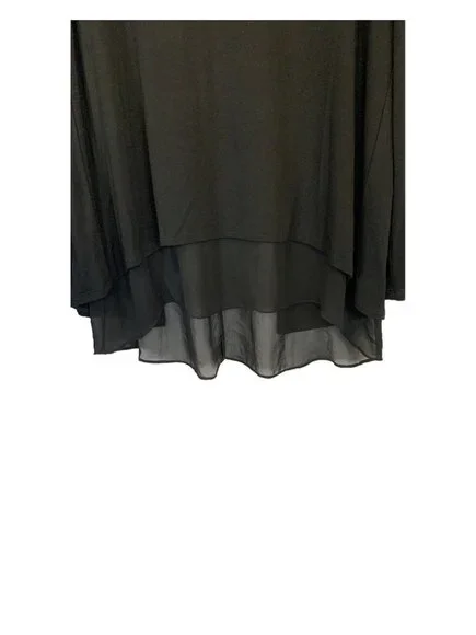 Karen Kane Black Split Front Blouse Tunic Women's Size Medium - Picture 2 of 11